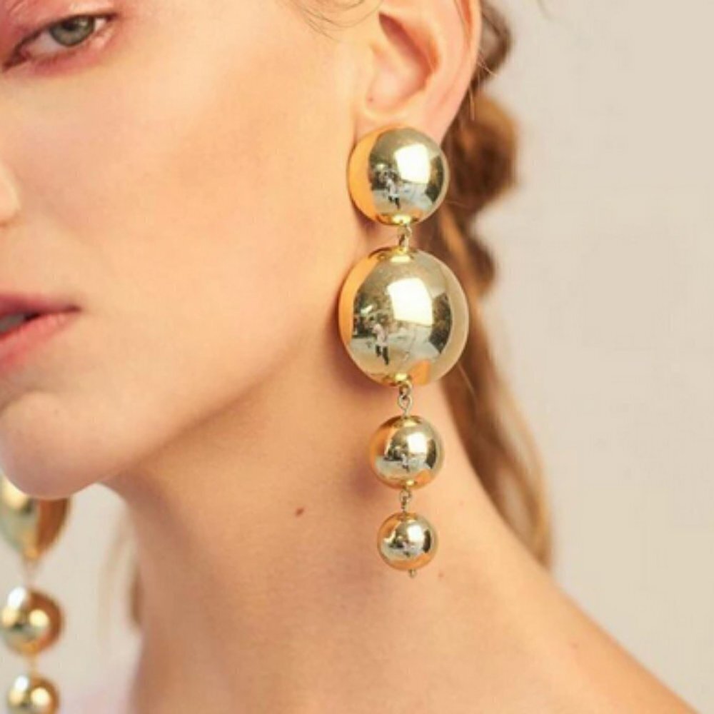 Big Long Drop Earrings Gypsy Lightweight Glamorous Jewelry